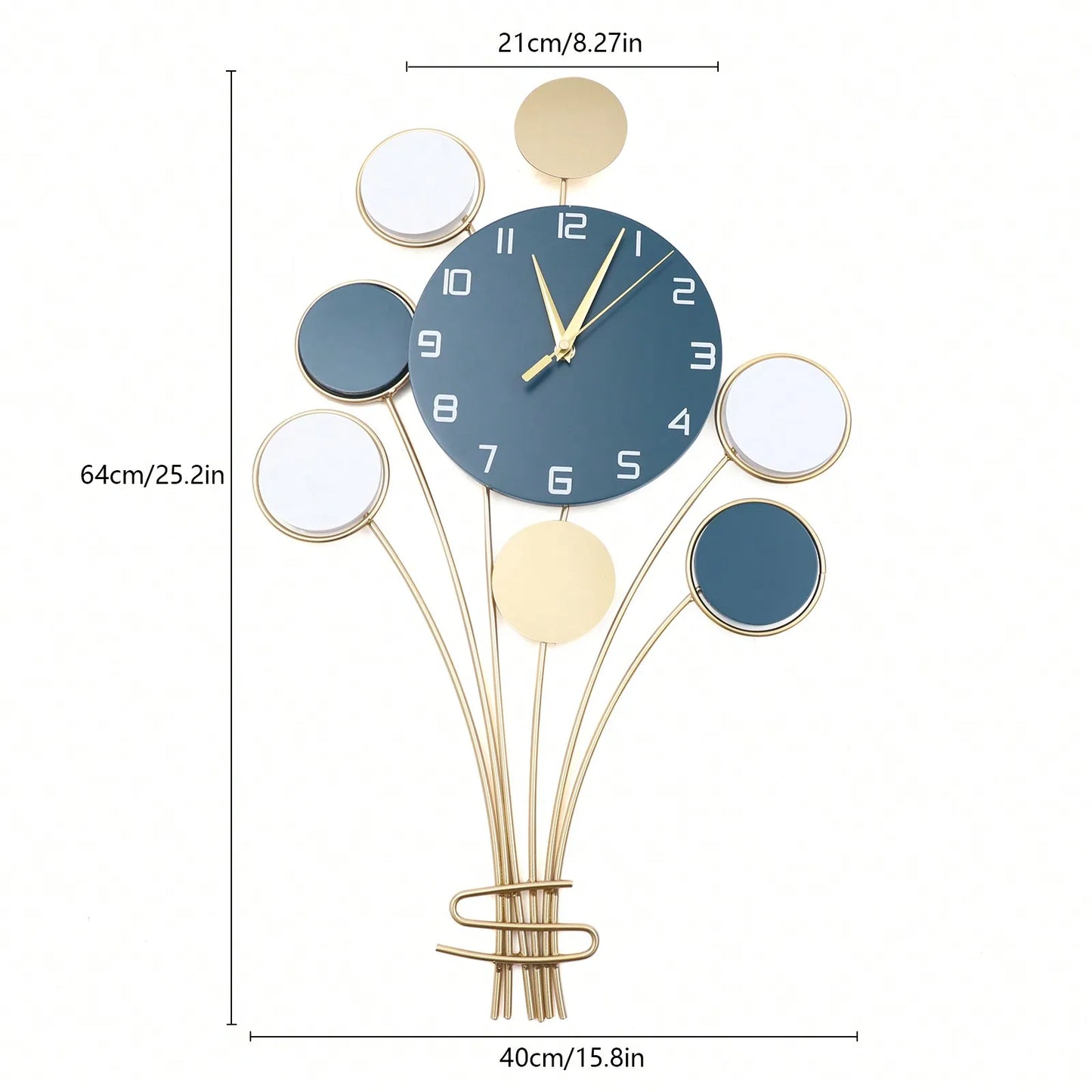 Large Wall Clock, Battery Operated Silent, Hot Air Balloon Decor