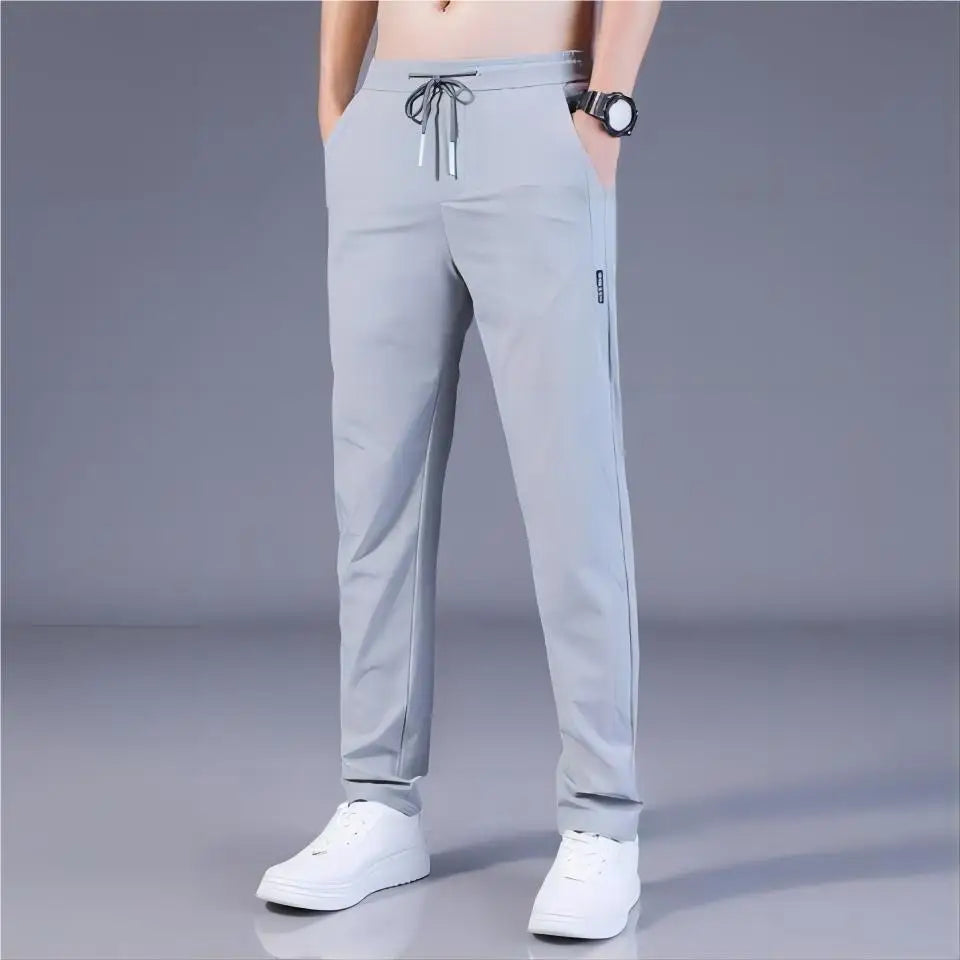 Men Sport Running Pants With Zipper Pockets