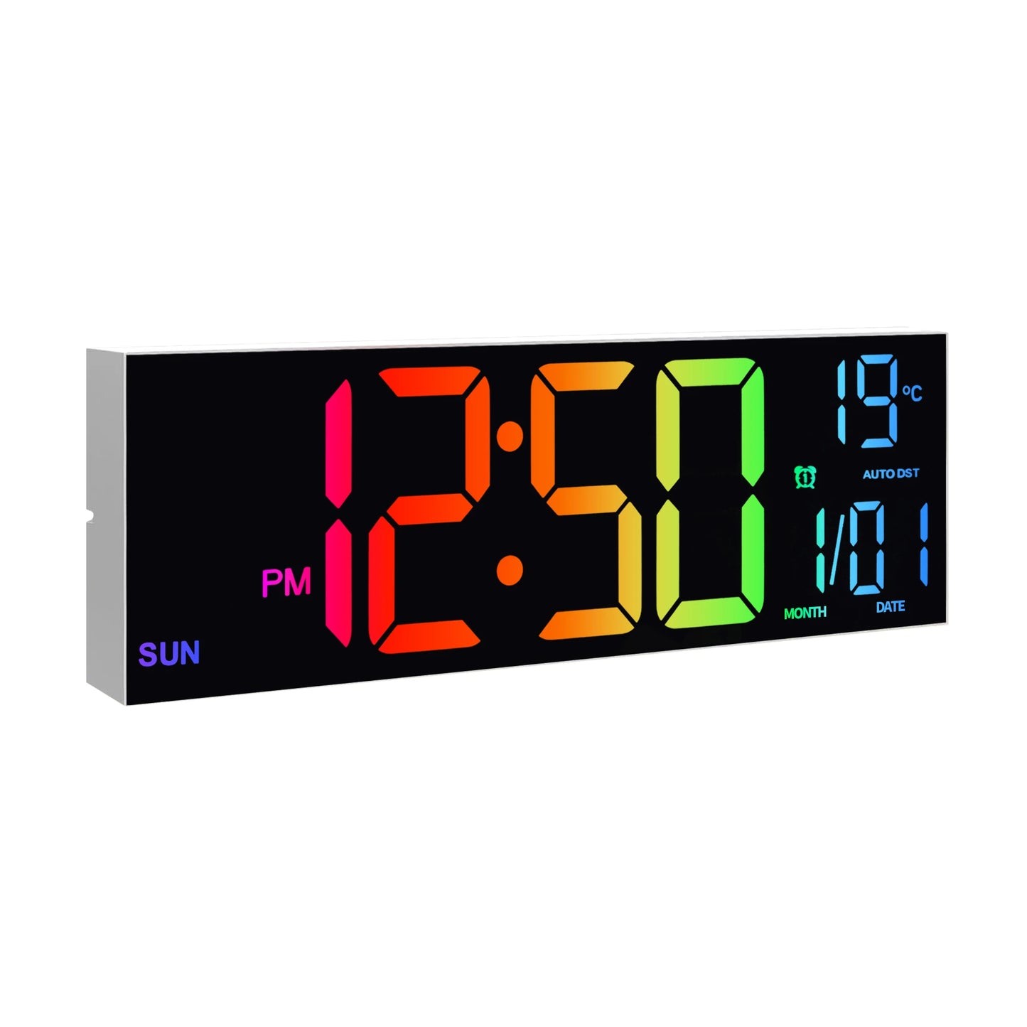 16" Large Digital Wall Clock, Big LED Display with Remote, Alarm, DST