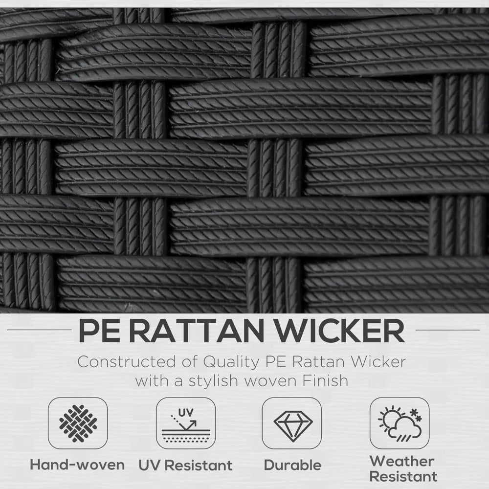 4 Piece Wicker Patio Furniture Set with Cushions