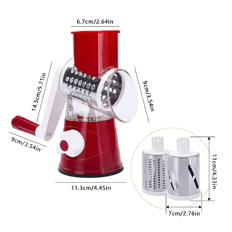 Manual Vegetable Cutter & Slicer Machine With 3 Sharp Drums