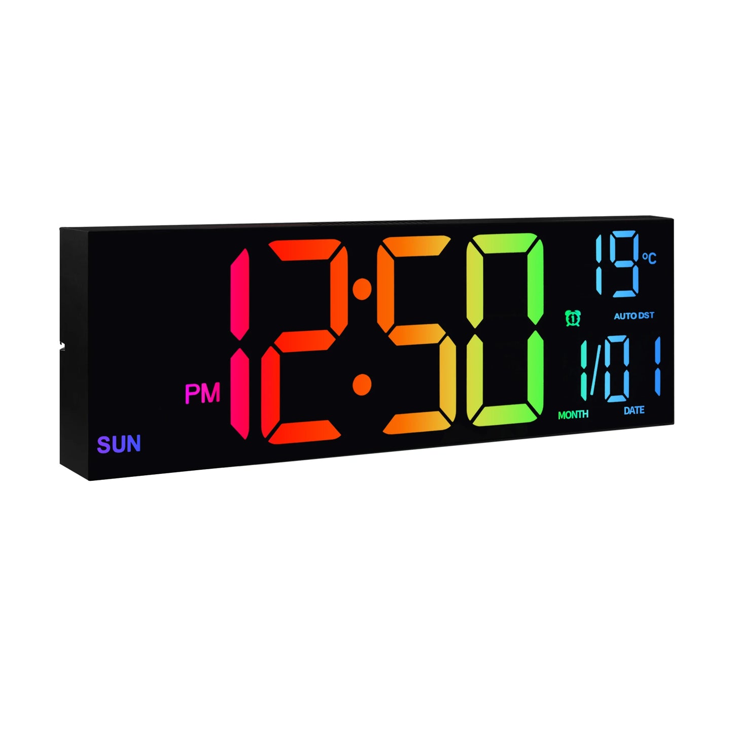 16" Large Digital Wall Clock, Big LED Display with Remote, Alarm, DST