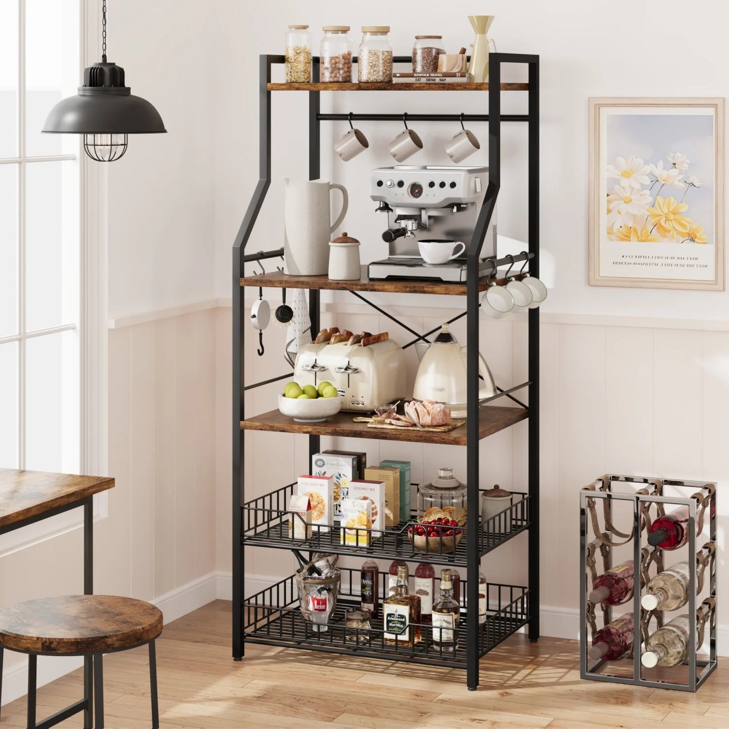 Kitchen Bakers Rack Microwave Stand