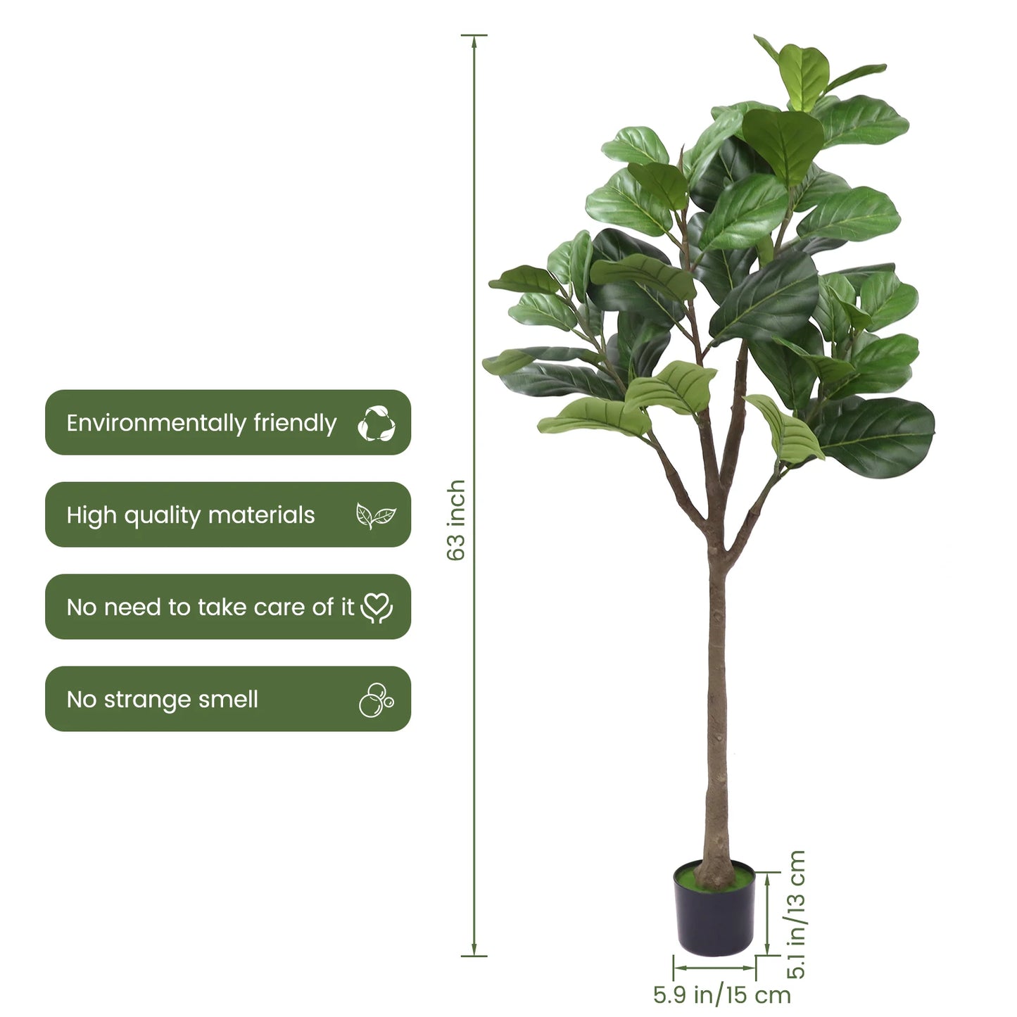 Artificial Fiddle Leaf Fig Tree 5FT Tall