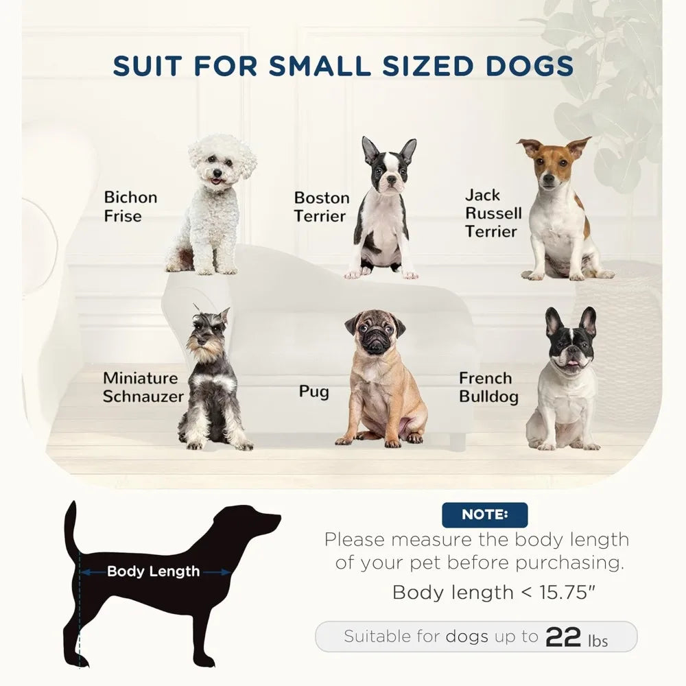 Elevated Dog Couch for Small Dogs, w/ Hidden Storage