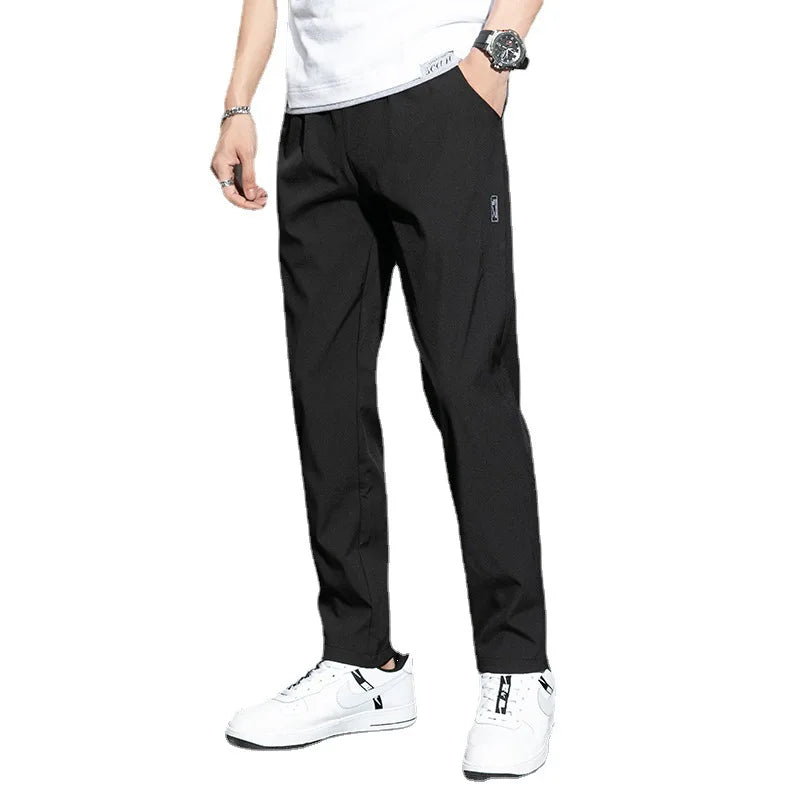 Men Sport Running Pants With Zipper Pockets