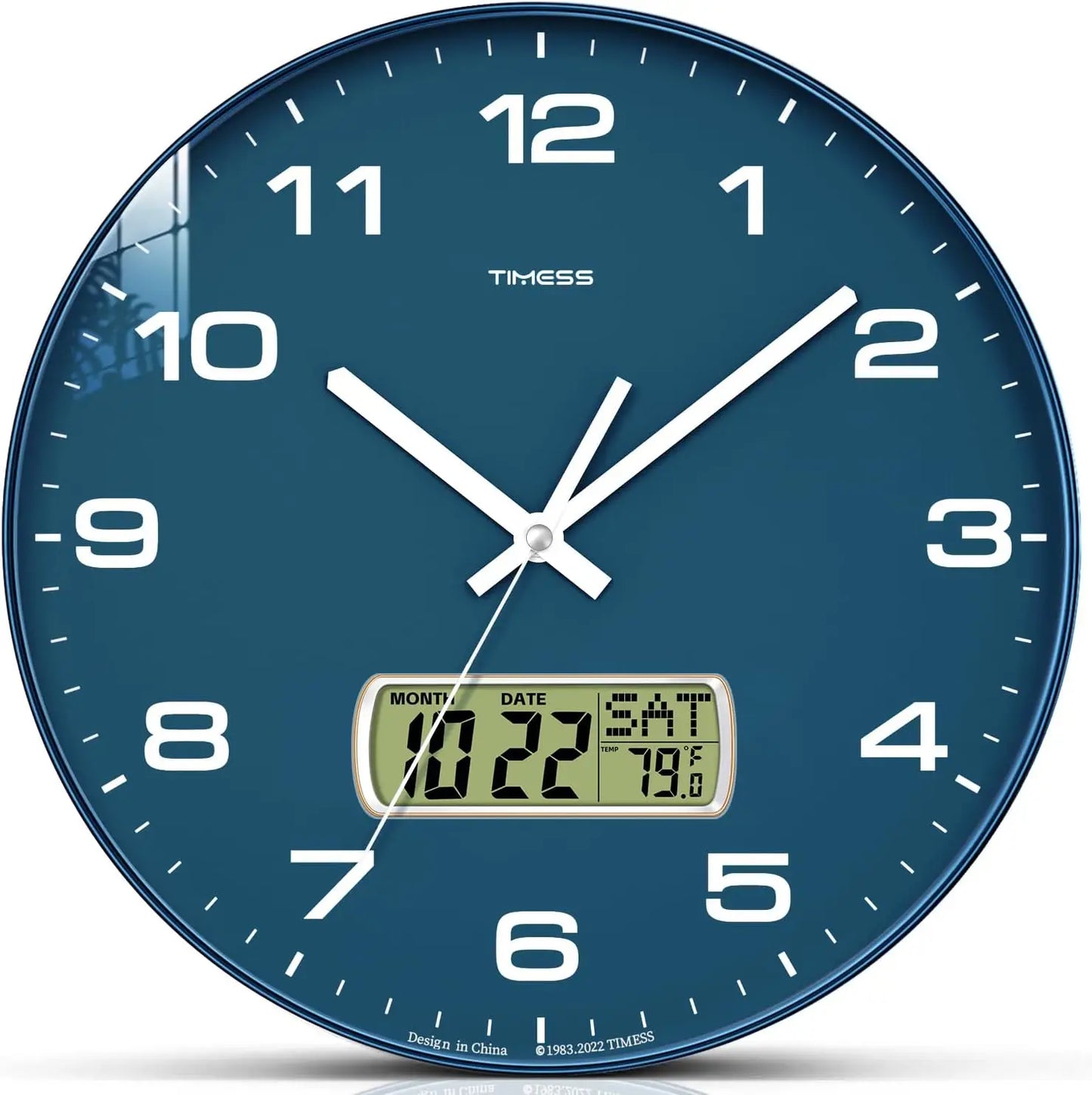 Calendar Wall Clock, with Fahrenheit Temperature Display