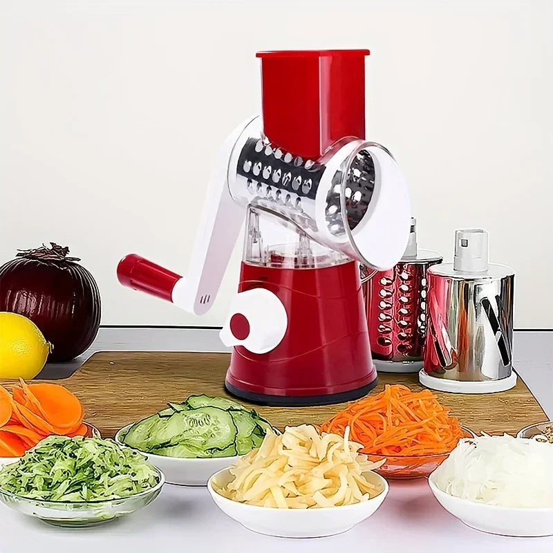 Manual Vegetable Cutter & Slicer Machine With 3 Sharp Drums