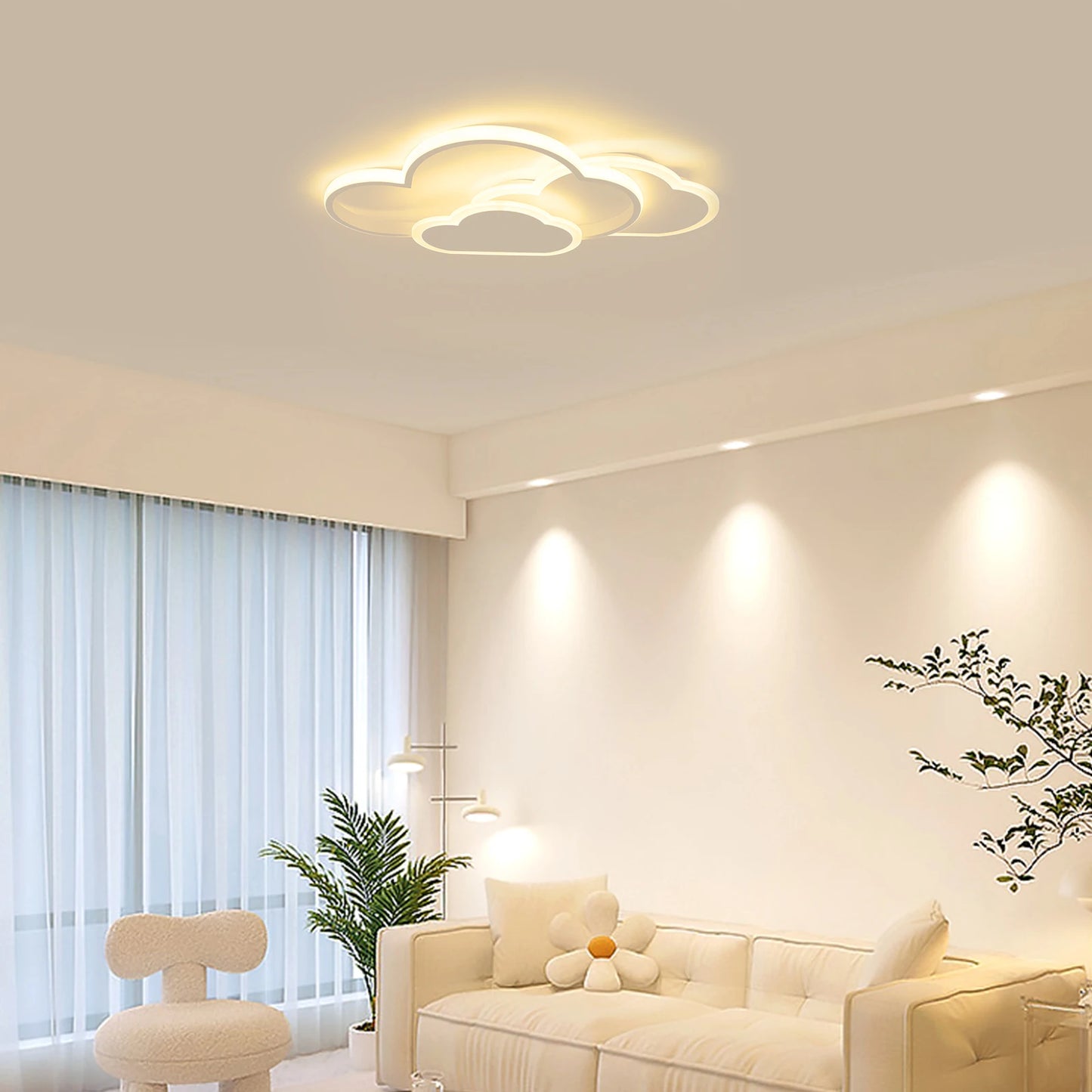 Cloud Shape LED Acrylic Ceiling Light Fixture 52x31cm