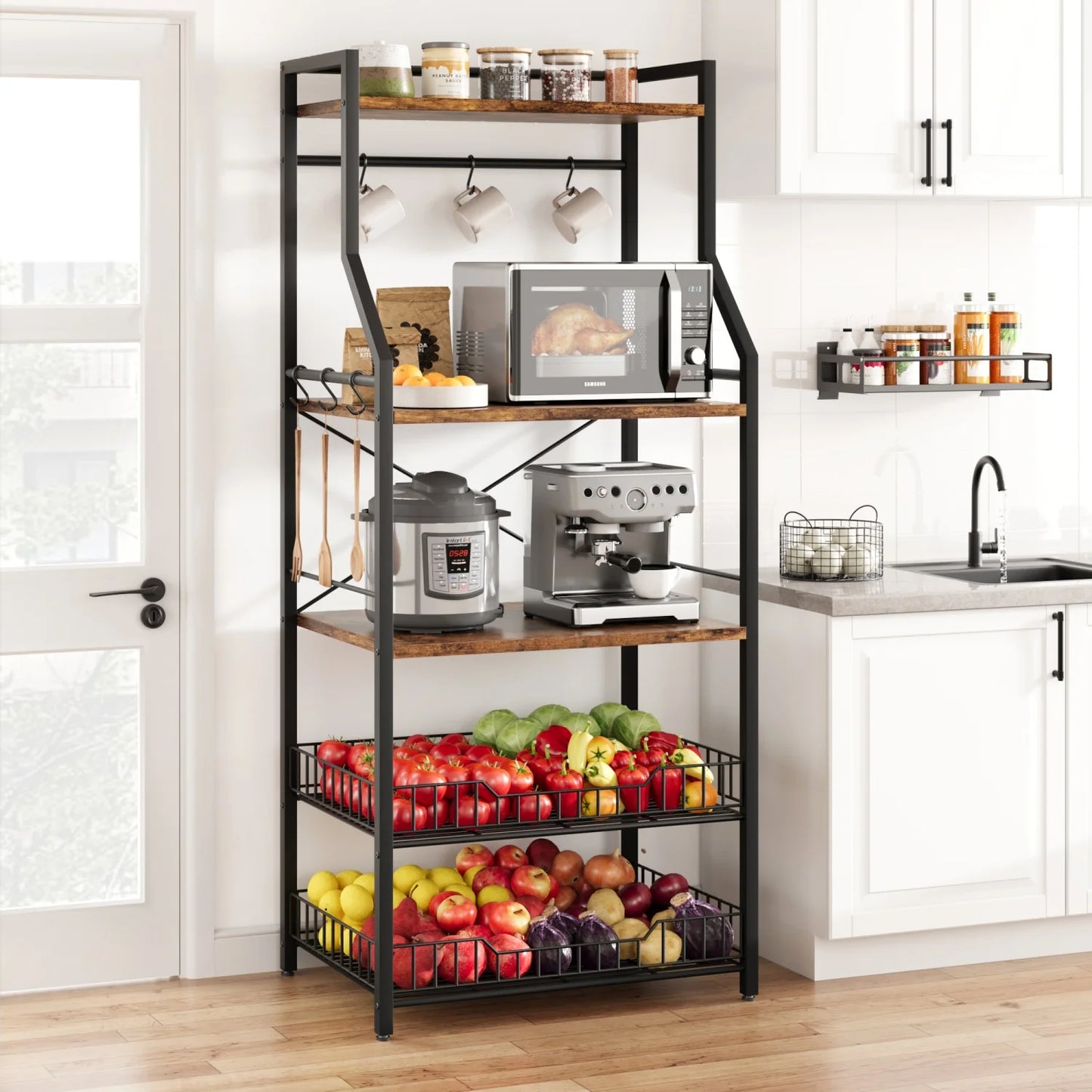 Kitchen Bakers Rack Microwave Stand