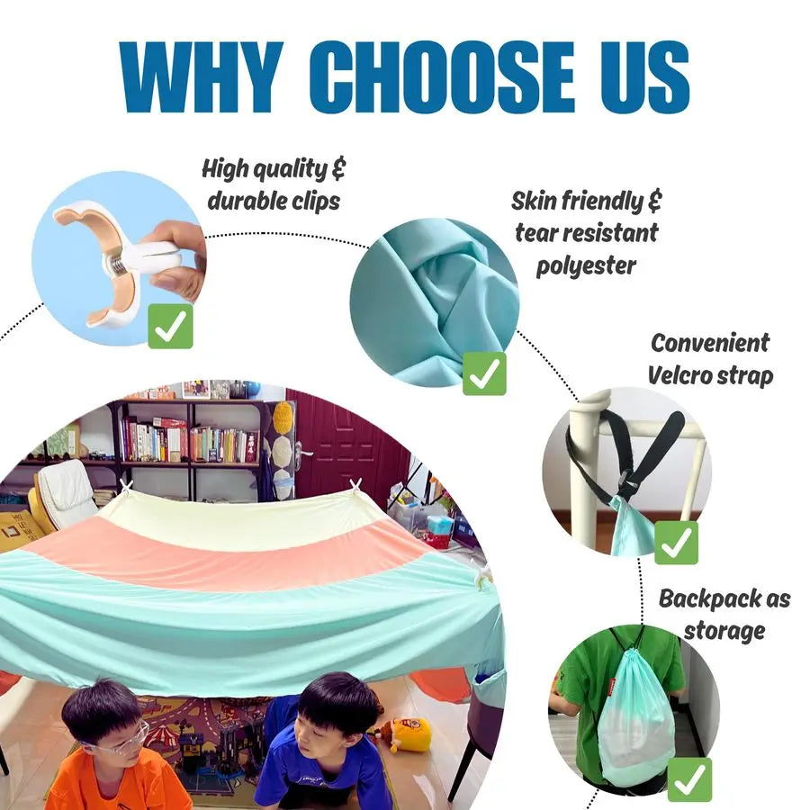 Fort Building Kit for Kids with Large Blanket