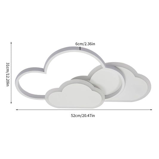 Cloud Shape LED Acrylic Ceiling Light Fixture 52x31cm