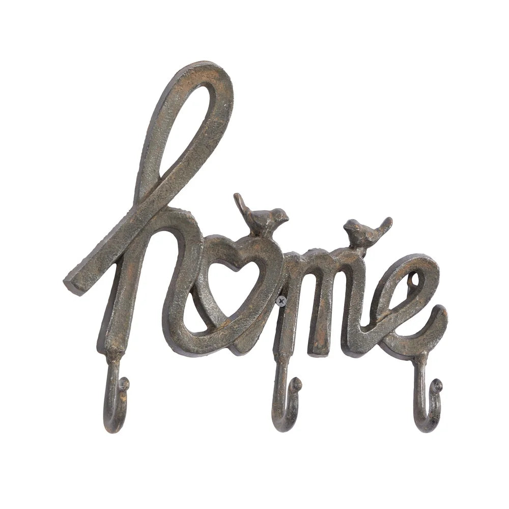 Indoor Black Metal Industrial Home Sign/ Coat Rack 12x11 Inches