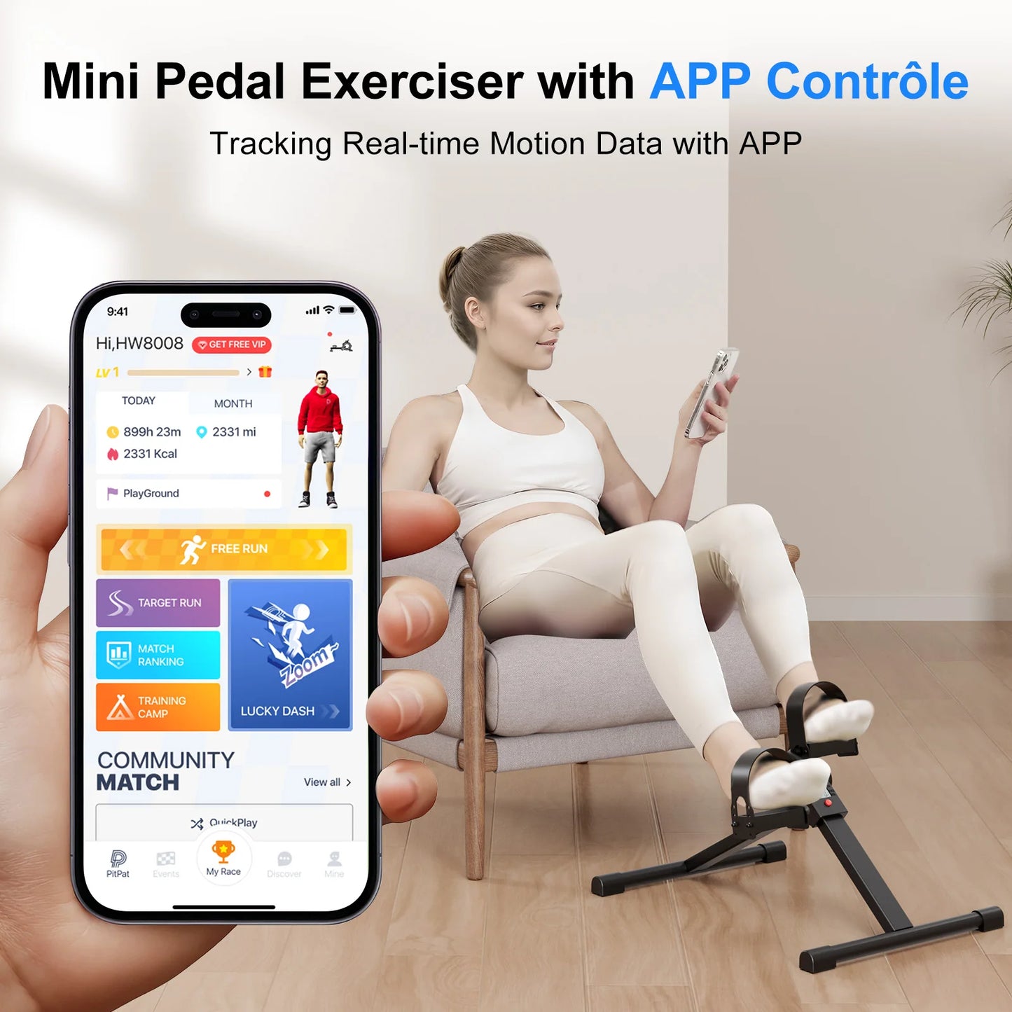 Mini Exercise Bike with Electronic Display, Fold-able