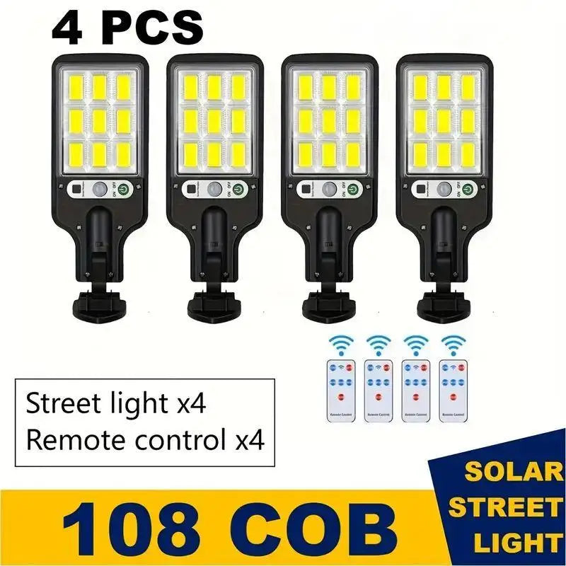 1/2/4-Pack Solar LED Outdoor Wall Lights, Remote Control