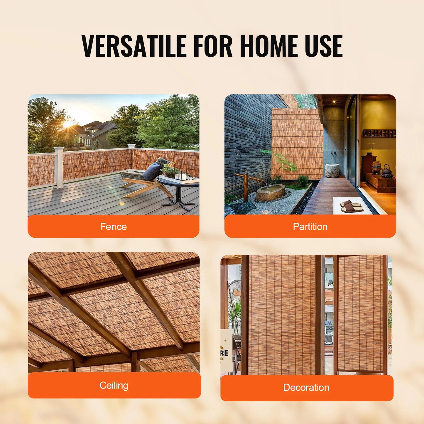 Natural Reed Fencing Roll for Outdoor Patio