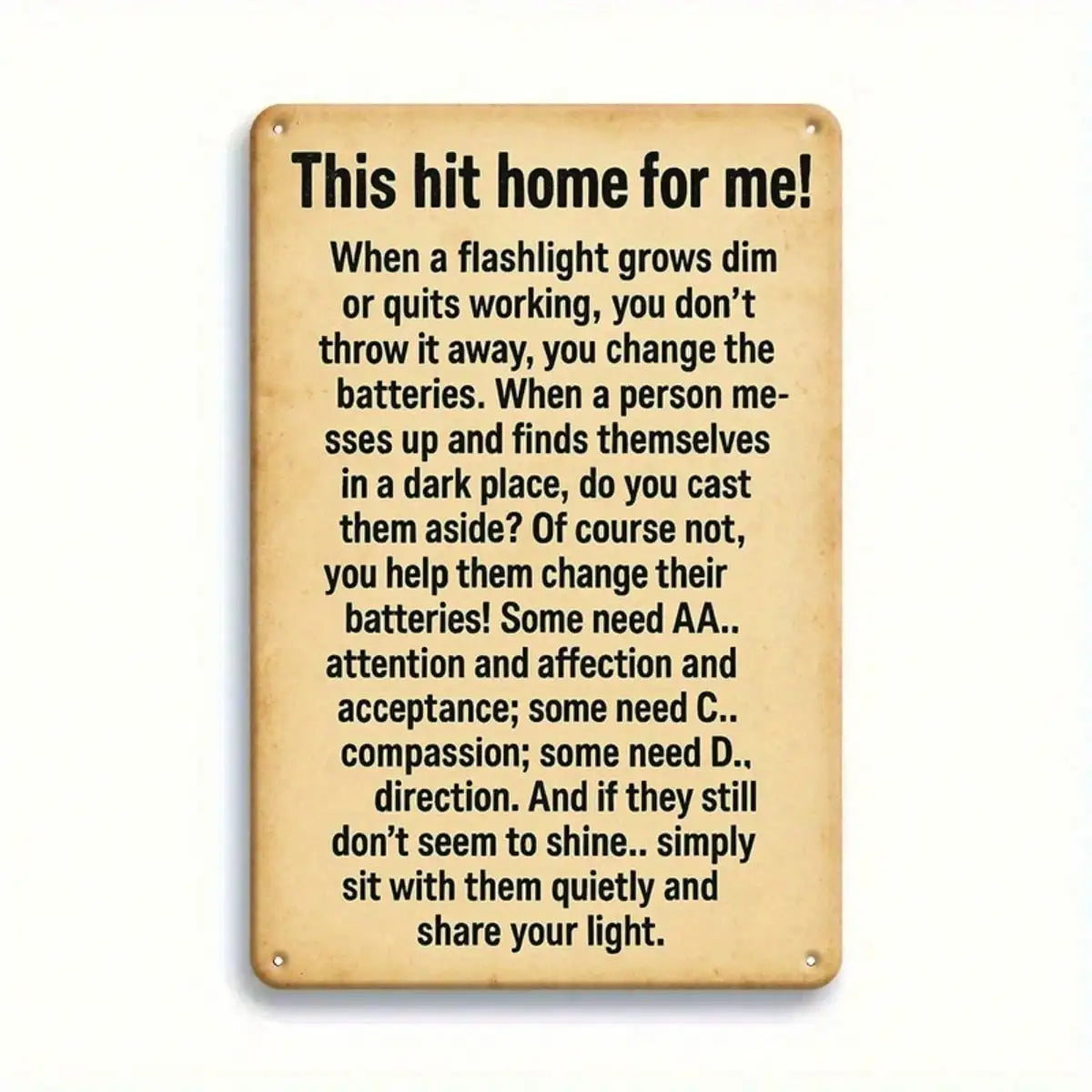 1PC Tin Sign Vintage - Motivational Quote, 8x12 Inches