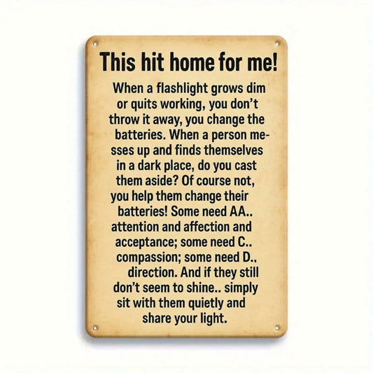 1PC Tin Sign Vintage - Motivational Quote, 8x12 Inches