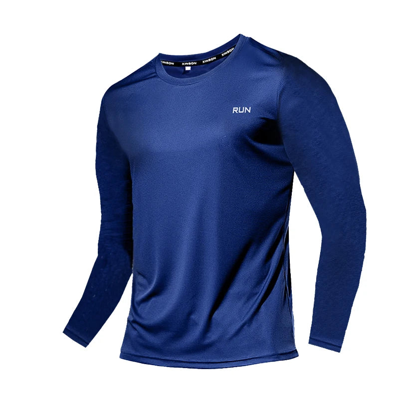 Ice Silk Long Sleeve T-Shirt Men Quick Dry Breathable