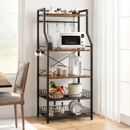 Kitchen Bakers Rack Microwave Stand
