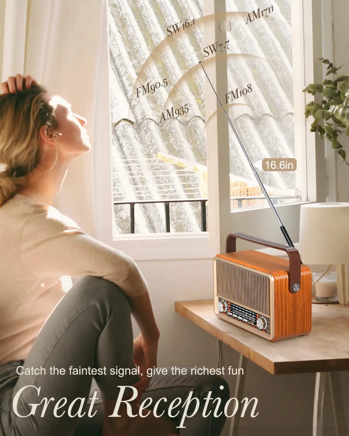 Retro Portable AM FM, Transistor Radio, Bluetooth Speaker