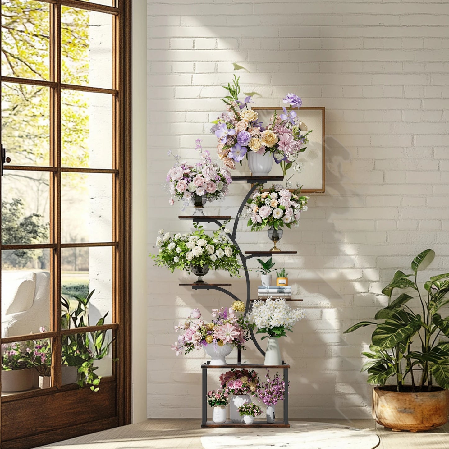 Multilayered Plant Stand Industrial Style, Tree-Shaped