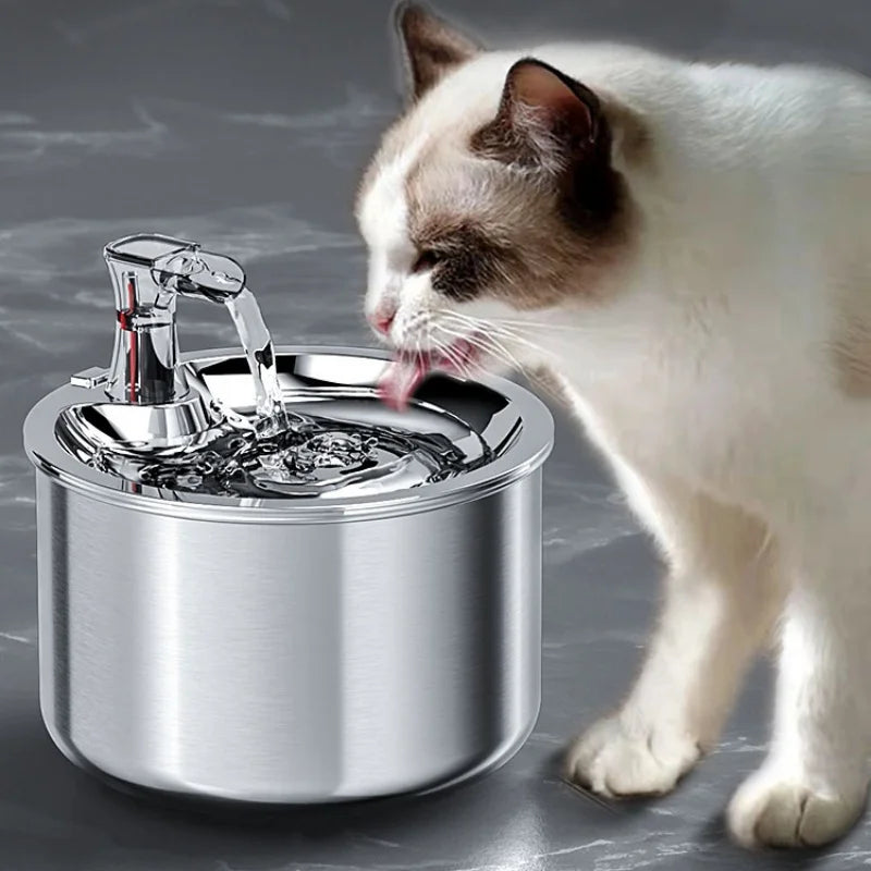 stainless steel water fountain, optional sensor  and heater