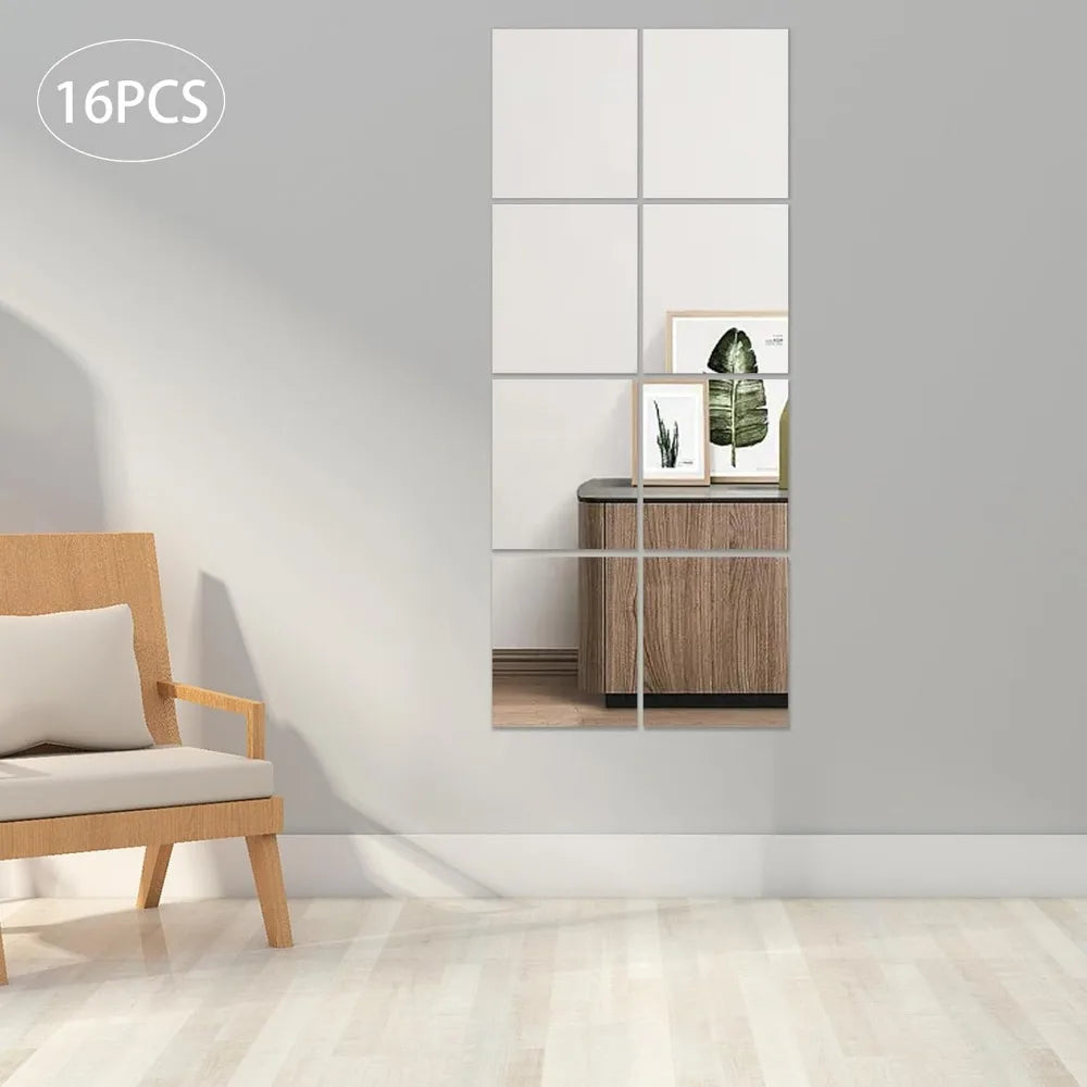 Gym Wall Mirror Tiles Self Adhesive