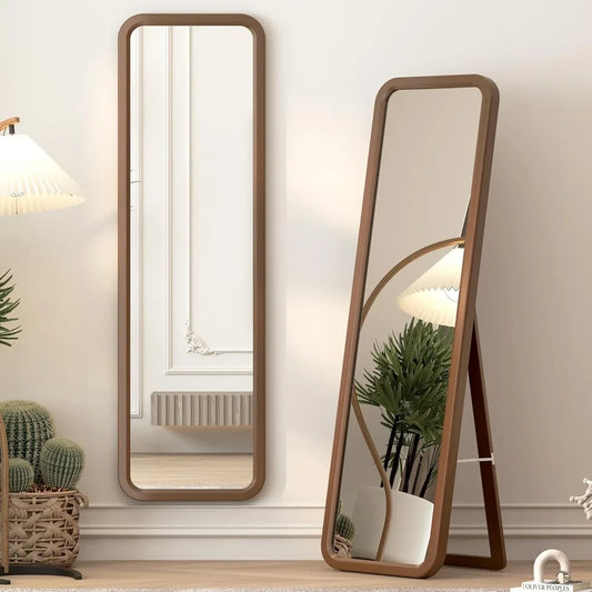 Wooden full-length mirror, 63"X18" floor or wall mounted