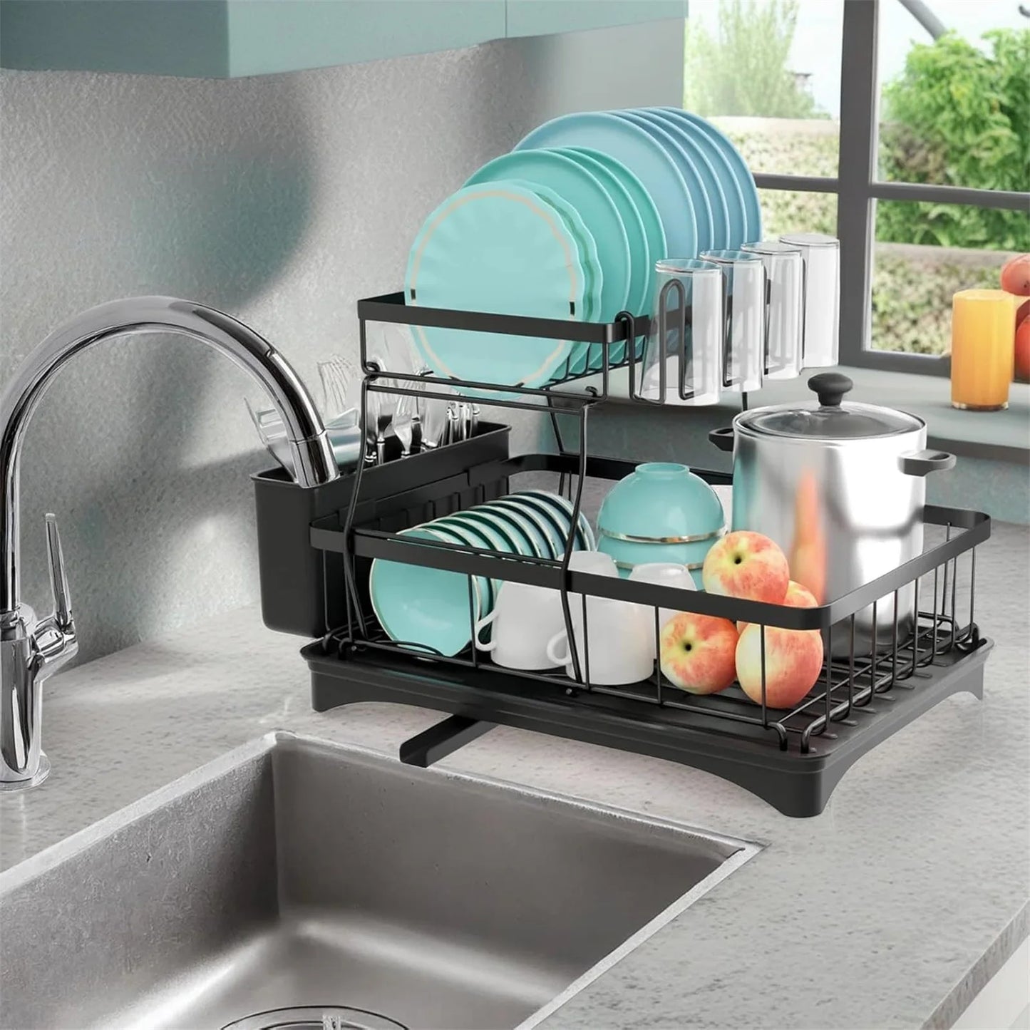 2-Tier Stainless Steel Dish Drying Rack