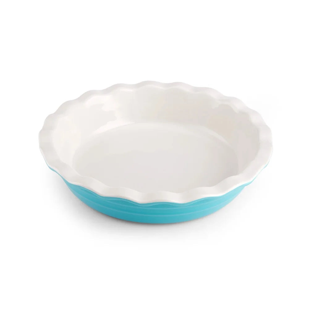 Ceramic Deep Pie Dish 9.5 Inch Fluted Edge