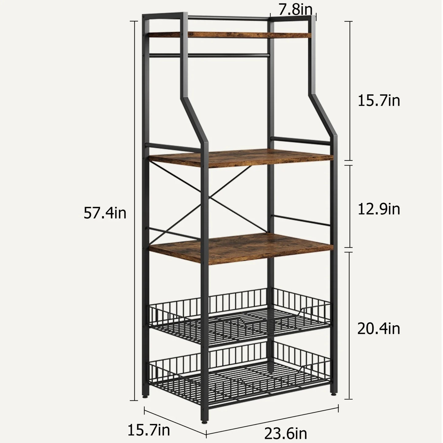 Kitchen Bakers Rack Microwave Stand
