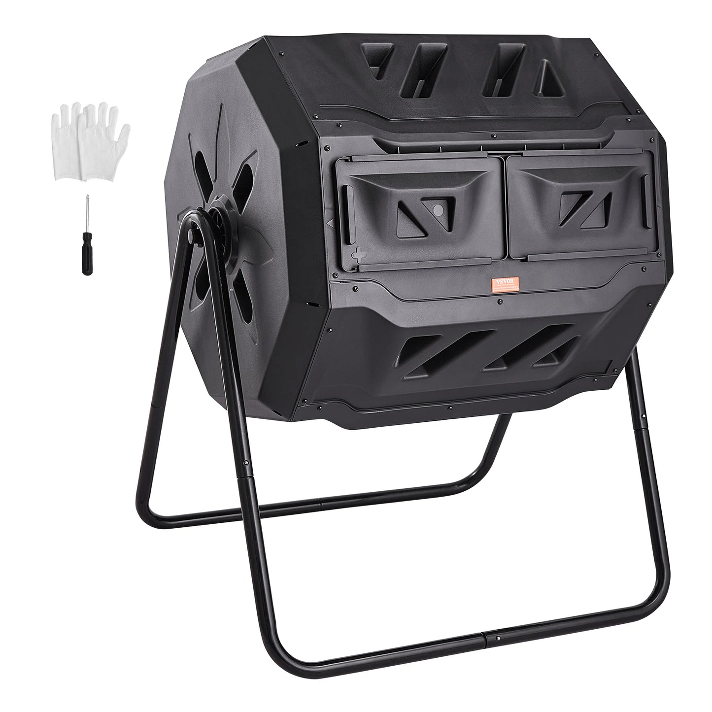 Compost Bin 18.5/37/43 Gal Dual Chamber Composting Tumbler