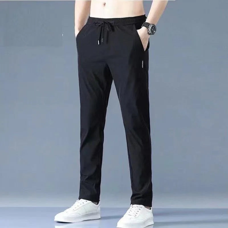 Men Sport Running Pants With Zipper Pockets
