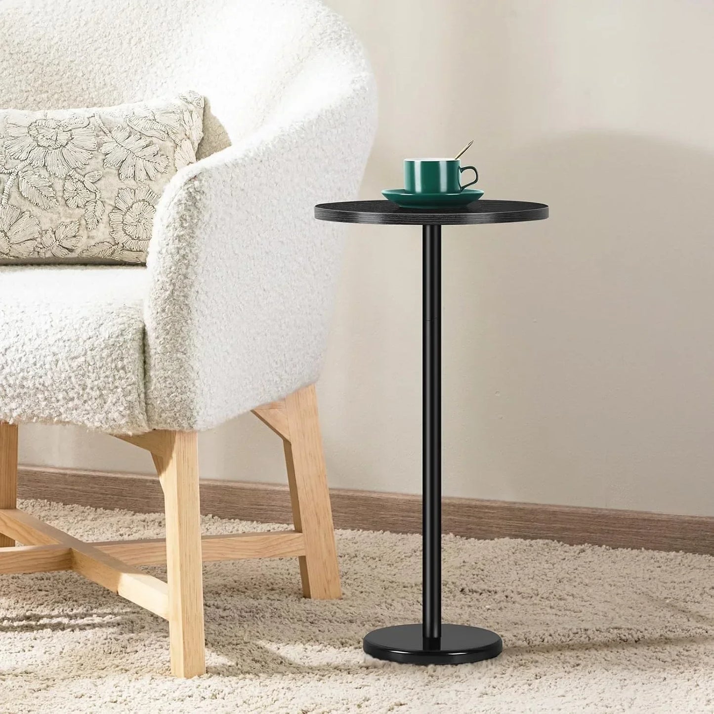 Modern Round Marble Pedestal Side Table