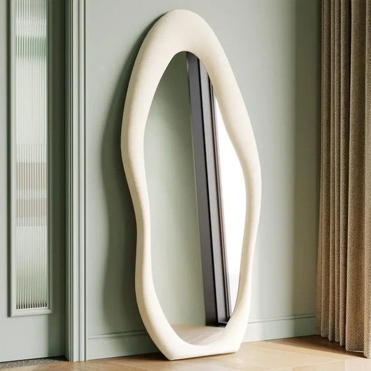 Full Length Mirror, 63" x 24", Flannel Wrapped Wooden Frame