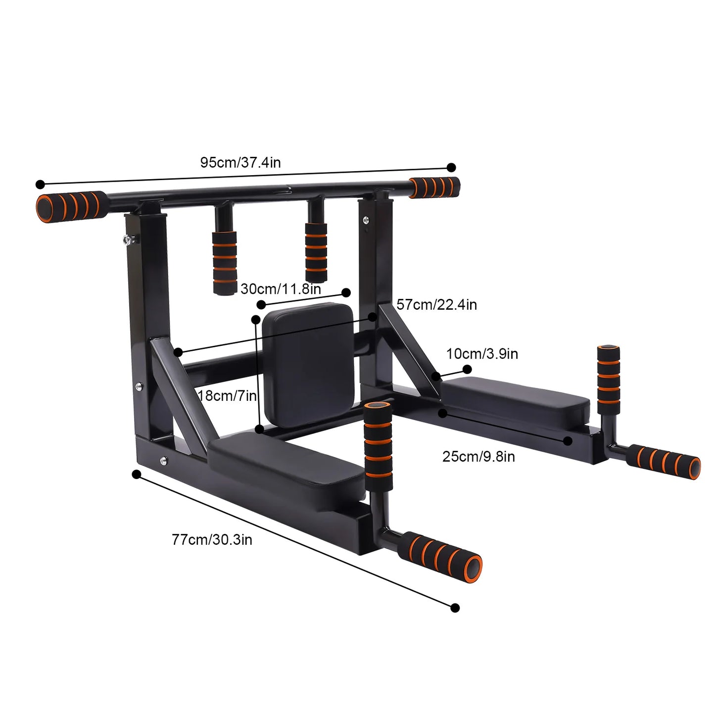 Wall-Mounted Dip Station 440lbs Capacity, Space-Saving