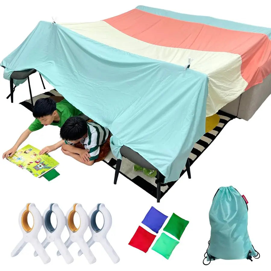 Fort Building Kit for Kids with Large Blanket