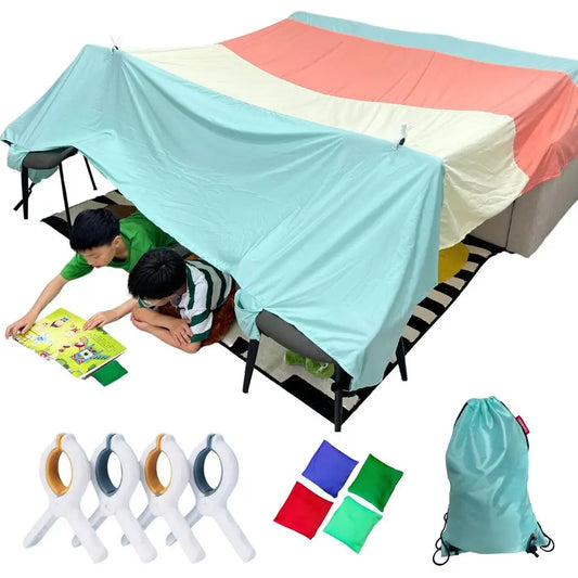 Fort Building Kit for Kids with Large Blanket